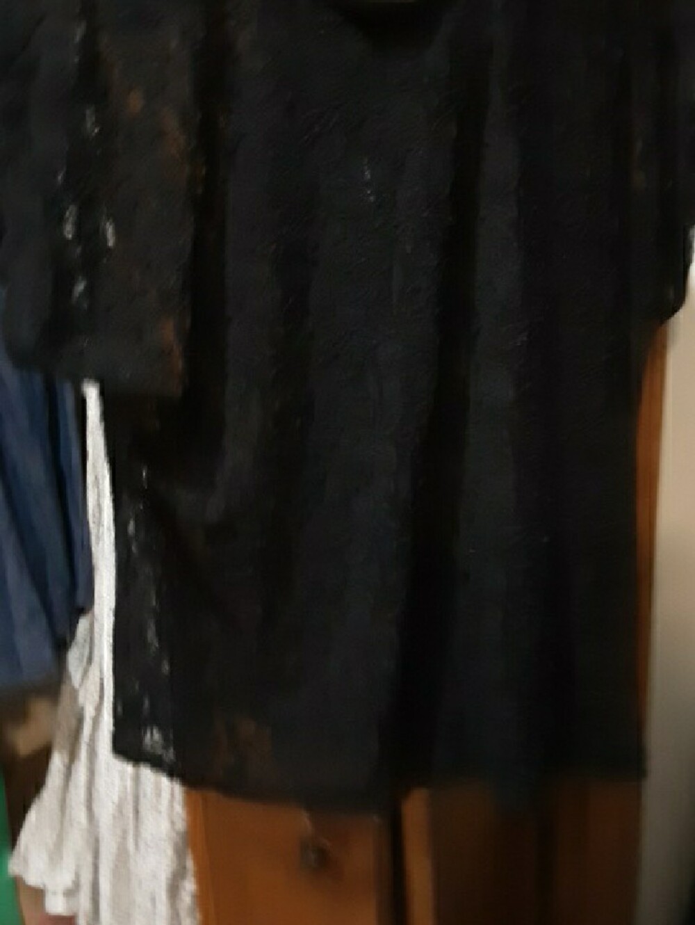 Black Lace Short-Sleeve Blouse - Women's Top By Andeawy XXL Nice Top - Picture 3 of 7